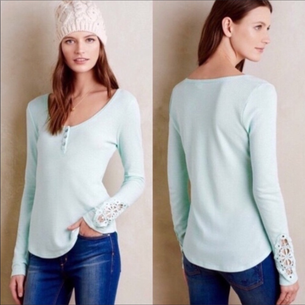 Anthropologie | Eloise Knit Cuff Mint Thermal